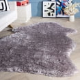 thumbnail image 3 of SAFAVIEH Arctic Giselle Solid Polyester Shag Area Rug, Grey, 5' x 7' Scalloped, 3 of 9