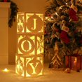 thumbnail image 2 of Nueva decoración de Feliz Navidad, caja de alegría transparente de papel blanco con luz, ciervo, copo de nieve, bloques de alegría, decoraciones para regalo de Navidad, 2 of 4
