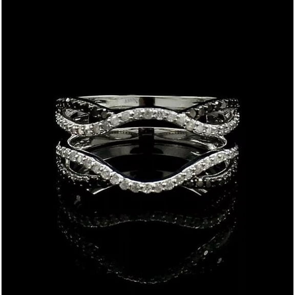 2Ct Round Simulated Diamond Wrap Enhancer Wedding Ring 14K White Gold Plated Size 5