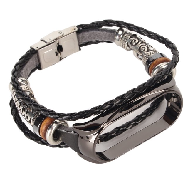 Correa De Cuero Para 7 NFC, Pulseras De Cuero Hechas A Mano Pulsera De Cuentas Boho Hebilla De Metal Estilo étnico Reloj Inteligente Retro Banda De Repuesto