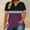 B_ Purple, variant on Olyvenn Plus Size Womens T Shirts Gradient Print Trendy Loose Summer Short Sleeve Blouse Crew Neck Dressy Casual Basic Tees Khaki L