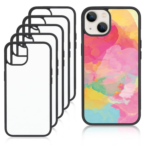 6 Pieces Sublimation Blanks 2D Phone Case Covers Soft Rubber Anti-Slip Phone Case Blank Sublimation Protective DIY Phone Case, 6.1 Inch, 2020 (Compatible with iPhone 12/12 Pro) Black