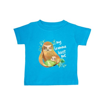 

Inktastic My Gramma Loves Me Cute Sloth and Baby Gift Baby Boy or Baby Girl T-Shirt