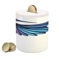 thumbnail image 1 of Feather Piggy Bank, Tropical Hummingbird Design Exotic North American Bird Abstract Colors, Ceramic Coin Bank Money Box for Cash Saving, 3.6" X 3.2", Purple Pink Pale Blue, by Ambesonne, 1 of 4