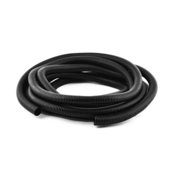 Unique Bargains Black Plastic 21mm Outer Dia Flexible Corrugated Conduit Hose Tubing 5.7M Long