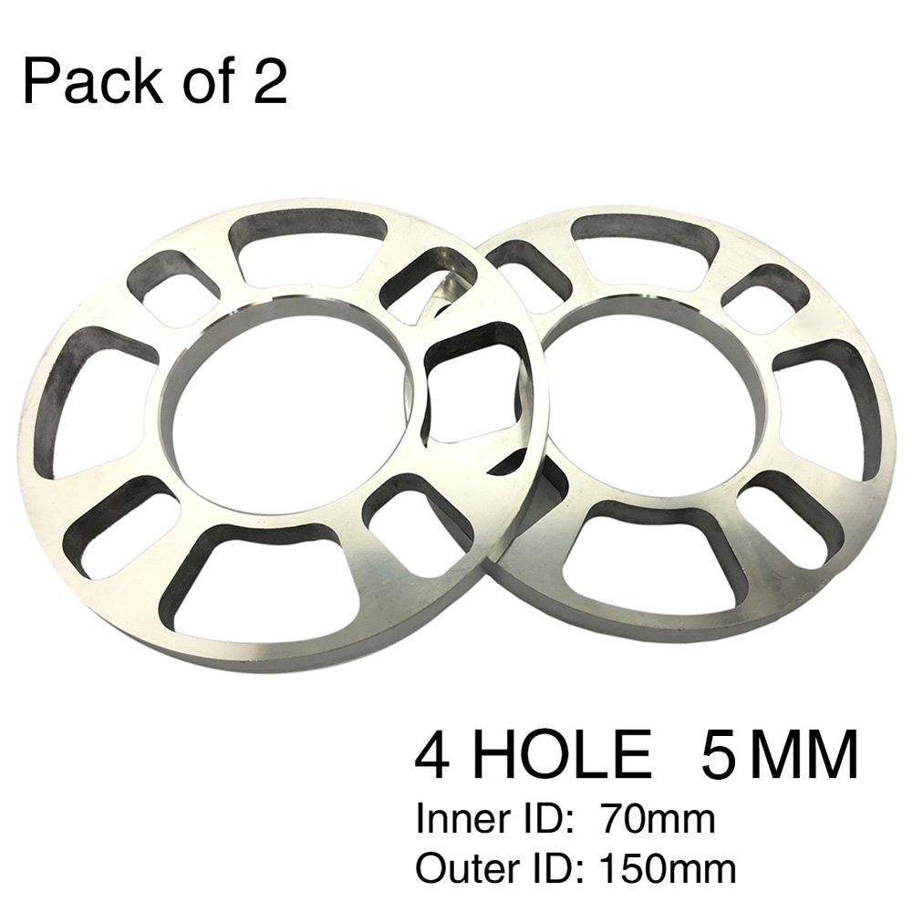 Tirol 2Pcs Universal Aluminum 4 Hole Disc Brake Spacer Kit 5mm Thick