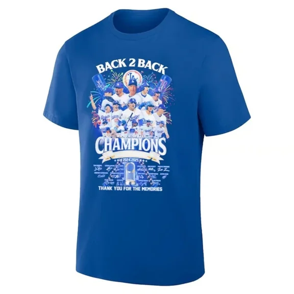 Dodgers Back 2 Back World Series Champions 2024-2025 Memories T-Shirt