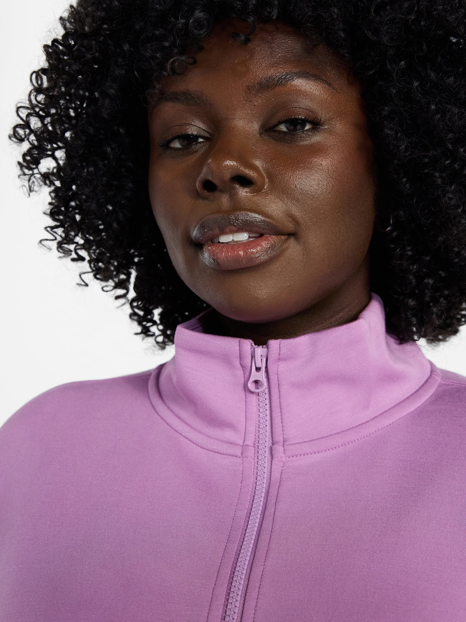 Terra & Sky Women's Plus Size Zip Up Scuba Knit Layering Top, Sizes 0X-5X