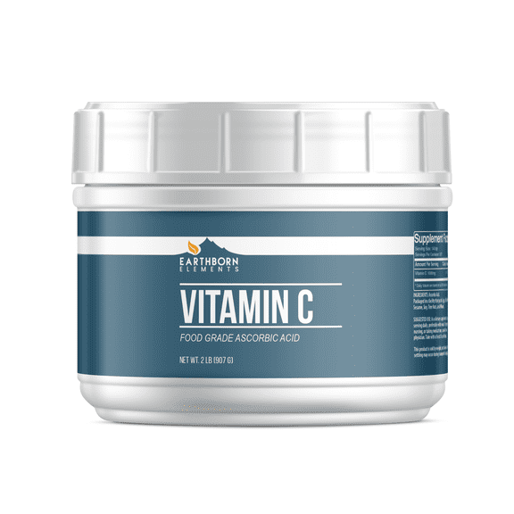 Earthborn Elements Vitamin C Powder 2 lb, Ascorbic Acid, Supplement & Cleaner