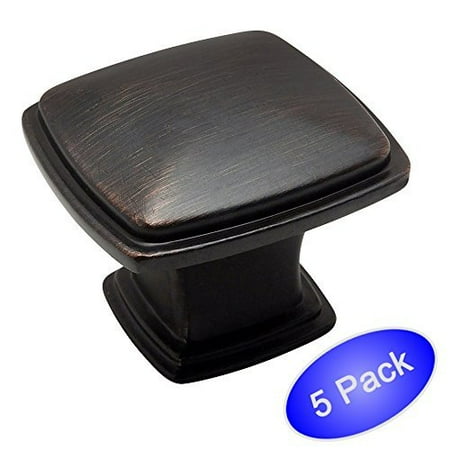 0.375 Square Knob - Cosmas 4391ORB Oil Rubbed Bronze Modern Cabinet Hardware Knob - 1-1/4