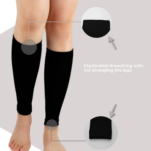 Manchon de Compression pour Jambe Protège-Tibia Attelle de Mollet Hommes Femmes Cyclisme Course Football Basketball Sport Soutien Mollet, S