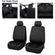 thumbnail image 4 of Luzkey Fundas de asiento de coche de piel sintética, lavables, fundas para asientos delanteros y traseros, protector impermeable clásico para vehículos, SUV, accesorios para coche, color negro, 4 of 7