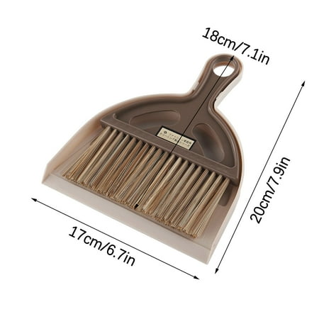 JilgTeok 2 Packs Mini Broom and Dustpan Set for Small Spaces - Compact Cleaning Kit with Nylon Bristles for Home Office Desk Pet Hair Cat Litter and Car