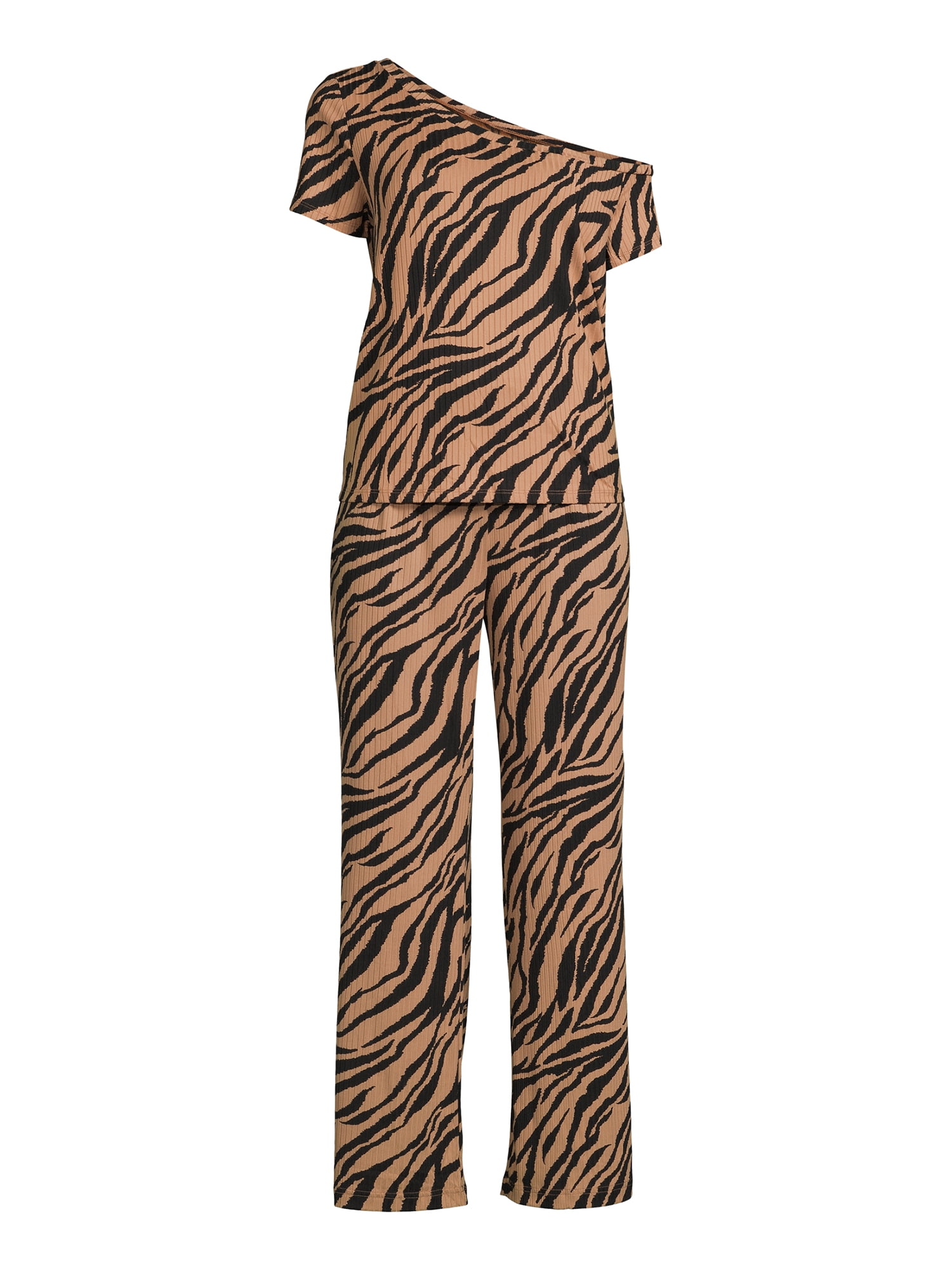 Secret Treasures Women's Off The Shoulder Tee and Pants Lounge Set, 2-Piece