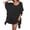 Black, variant on Long Sleeve Chiffon Bikini Blouse Plus Size Womens Swim Cover Up with Tassel, Solid Color Backless Mesh Beachwear for Summer Vacation