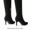 thumbnail image 3 of "Dream Pairs Women's Knee High Boots, Sexy Pointed Toe Zipper High Heel Boots For Women SDKB2213W BLACK/SUEDE Size 6", 3 of 4
