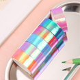 thumbnail image 2 of 5 Pcs Dazzling Colorful Film Masking Tape Seamless Stickers Decorative Sticky Paper Tapes for Scrapbook DIY Diary Gift Wrapping (Red/Powder/Purple/Gre, 2 of 3
