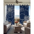 thumbnail image 3 of Blue Flowers Blackout Curtains for Bedroom, Thermal Insulated Drapes, Spring Floral Botanical Modern Art Black Out Curtains 63 Inch Long Room Darkening Kitchen Curtains 42"x63" 2 Panels, 3 of 8