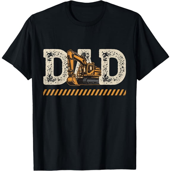 Stylish Excavator Dad Construction Father T-Shirt Perfect Father's Day Birthday Gift