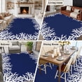 thumbnail image 5 of 6'x9' Area Rugs, Coastal Coral Indoor Outdoor Area Rug for Living Room Bedroom, Navy Blue Ocean Marine Nautical Beach Washable Bathroom Rugs Kitchen Floor Carpet Mats Home Decor Aesthetic, 5 of 8