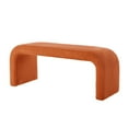 thumbnail image 3 of Nmkwnr Pack of 3 Upholstered Ottoman with Wood Frame, End of Bed Bench Footrest for Living Room, Bedroom, Orange, 3 of 7