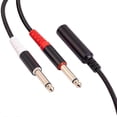 thumbnail image 5 of 6.35mm 1/4" Stereo Female To Dual 6.35 Male Y Splitter Adapter Cable 6.5mm, 5 of 5