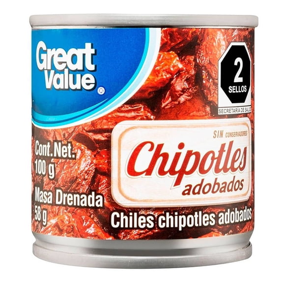 Chiles chipotles Great Value adobados 100 g