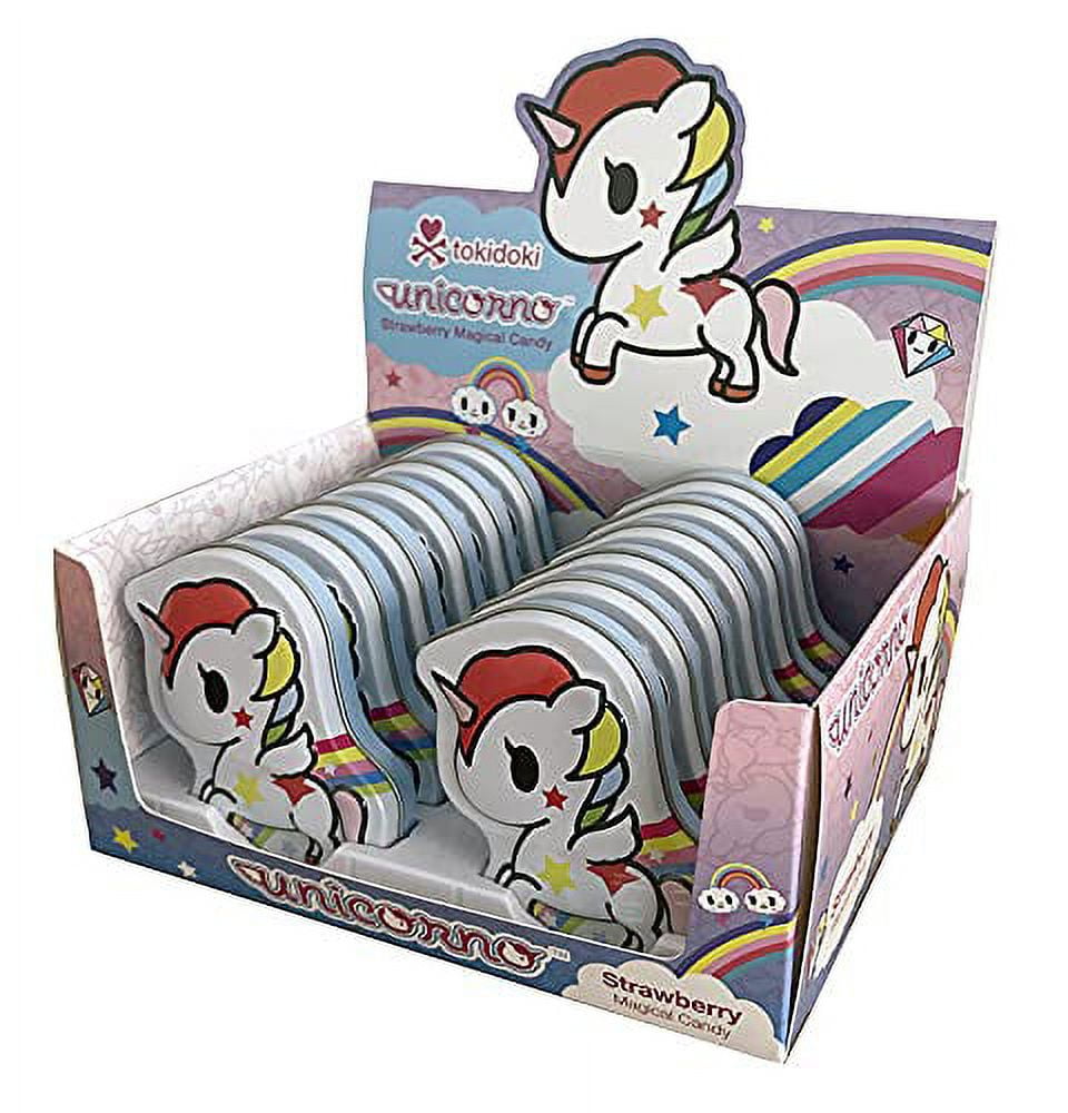 Tokidoki Unicorno Strawberry Candy in Collectible Tin - 12 Count Display Box