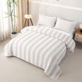 thumbnail image 3 of Meiyoeat Modern Pinstripe Twin Quilt Set, Simple Straight Line Twin Coverlet Set, Beige White, 3 of 7