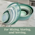 thumbnail image 3 of Cook with Color 12-Piece Mixing Bowl Set with Non-Slip Silicone Base and Transparent Lids, Sage, 3 of 8