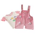thumbnail image 1 of Odeerbi 0-5 Años Niñas Trajes Peto Pato Pantalones Cortos Con Algodón Manga Corta Camiseta Conjunto Verano Correa Romper Jumpsuit Playsuit, 1 of 7
