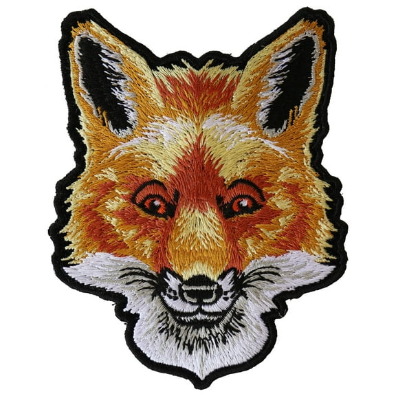 Cute Fox Patch - 3.5x4.5 inch - Embroidered Iron on Patch