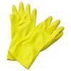 Boardwalk BWK242XL 12 in. Flock-Lined Latex Cleaning Gloves - Extra Large - Yellow
