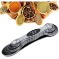thumbnail image 2 of Measuring Spoon-7Pcs Double-Sided Stainless Steel Magnetic Measuring Spoons Set with Leveler for Baking Black, 2 of 7