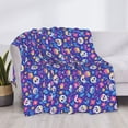 thumbnail image 3 of Yiaed colorful Skull flower leaf Print Blanket Throw Blanket Soft Cozy Flannel Blanket for Home Bed Sofa Couch Chair-80"x60", 3 of 6