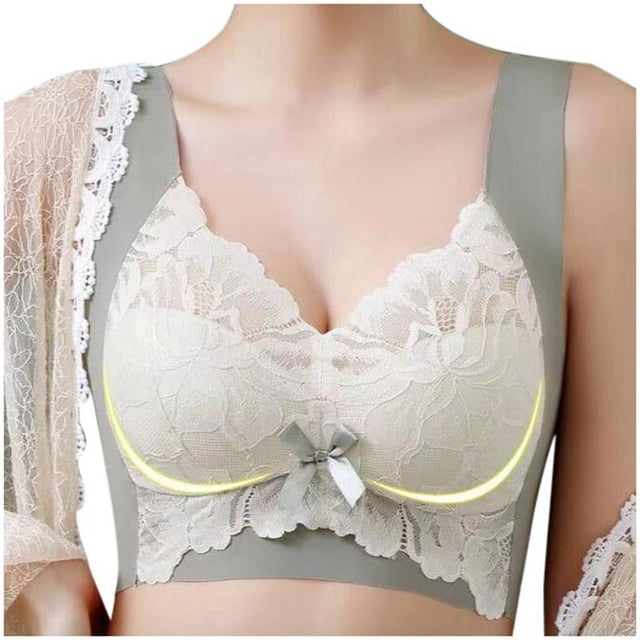 MHFRRA Soutien-Gorge de Compression Femme Décontracté Ajustable Respirant Haut Soutien-Gorge sous-Vêtements Sans Armature Rassemblant et Ajustant Soutien-Gorge 2L