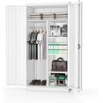 thumbnail image 4 of SUNCROWN Metal Storage Cabinet with Locking Doors, 72" Tall Storage Wardrobe with Lock and Hanging Rod, Steel Storage Locker Closet with 4 Shelves for Home Office, Garage, White, 4 of 5