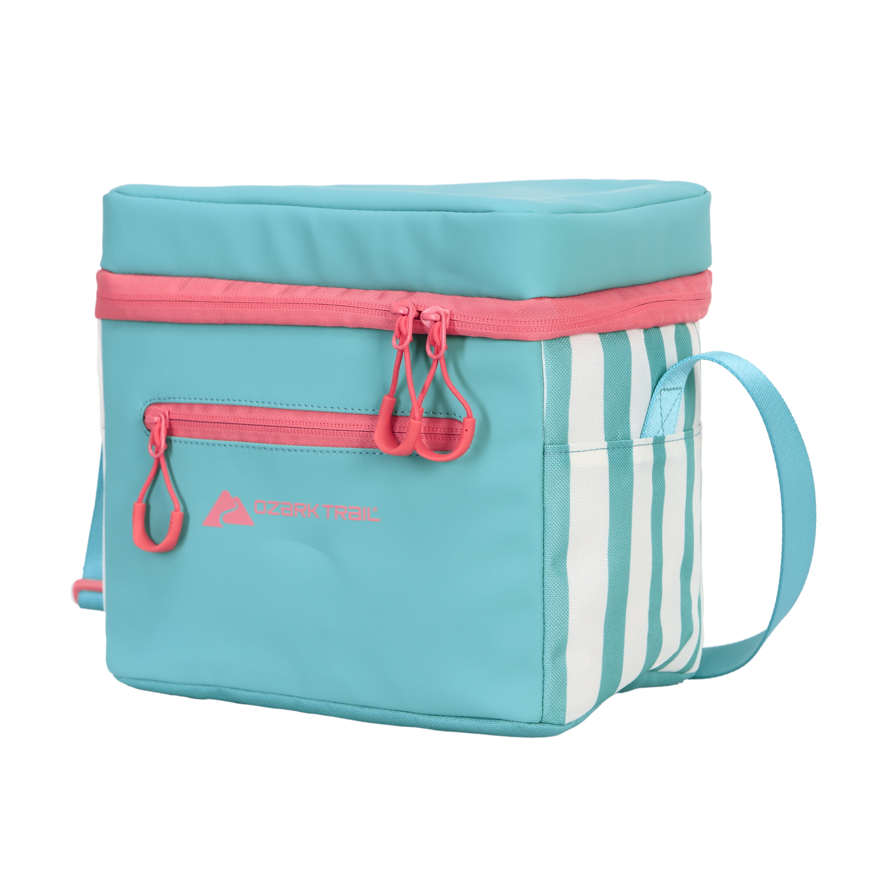 Ozark Trail Coated Soft Side Cooler with Removable Hardliner, 6 Can , 6 Quart Capacity, Summer Vibes Collection, Bright Green