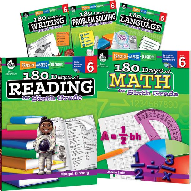 180 Days of Sixth Grade Practice, 6th Grade Workbook Set for Ages 10-12 ...