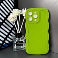 thumbnail image 2 of Cute Curly Bezel Big Wave Phone Case, Macaron Colour, Small Fresh Style, Solid Colour, for iPhone 15 14 13 12 11 Pro Max Mini XS XR X 7 8 Phone Case (Black,iPhone 15), 2 of 8
