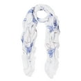 thumbnail image 2 of Elegant Tropical Palm Tree Print Frayed End Scarf, 2 of 3