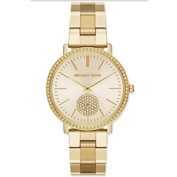 Michael Kors Jaryn, Polished Gold-Tone Stainless Steel Case and Dial with Embedded Stones, Women's Watch - MK3894