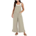thumbnail image 2 of Summer Fashion Plus Size Jumpsuits for Women Petite Solid Color Pocket Casual Sleeveless Suspender Jumpsuit, 2 of 9