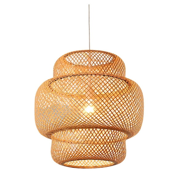 Accesorios de Iluminación de Bambú Hechos Lámpara Colgante Luz de tejado de Pantalla para Vivir