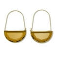 thumbnail image 2 of Brown Crystal Half Moon Goldtone Drop Earrings, 2 of 4