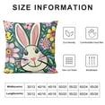 thumbnail image 5 of JEUXUS Cofox Easter Bunny Pillow Covers Spring Flower Butterfly Throw Pillow Cases Floral Pillowcases Farmhouse Holiday Cushion Cover for Home Couch Bed Sofa Double Side, 5 of 5
