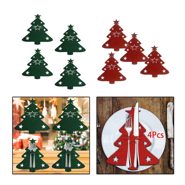 4x Cubiertos Organizador Bolsa Vajilla Tenedores Bolsillos Bolsas Para Decoración+4 Bolsas Navideñas Para Cubiertos, Vajilla , Tenedores, Bolsillos, Bolsas Para Suministros Fernando none