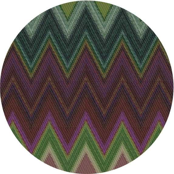 Ahgly Company Indoor Round Patterned Mid Gray Novelty Area Rugs, 5' Round