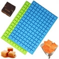 thumbnail image 2 of 2 Packs Square Silicone Mold, 126 Cavity Flexible and Non-Stick Ice Cube Trays Candy Fudge Chocolate Jelly Molds - 1 Blue & 1 Green, 2 of 5