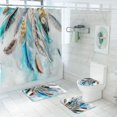 thumbnail image 2 of Landscape Falls Waterproof Shower Curtain Bath Mat Lid Cover Bathroom Decor 4PCS/Set: Pedestal Rug+Lid Toilet Cover+Bath Mat+Shower Curtain+12 Hooks, 2 of 6